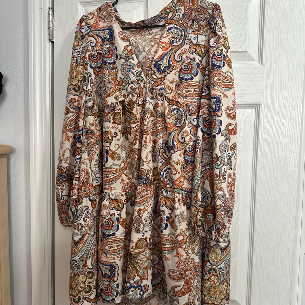 Paisley Print Boho Dress